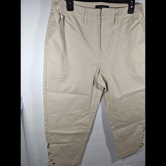 Chadwicks Capris pants Womens Size 10P Khaki Preppy Flat Front Zip 100% Cotton - Picture 2 of 12